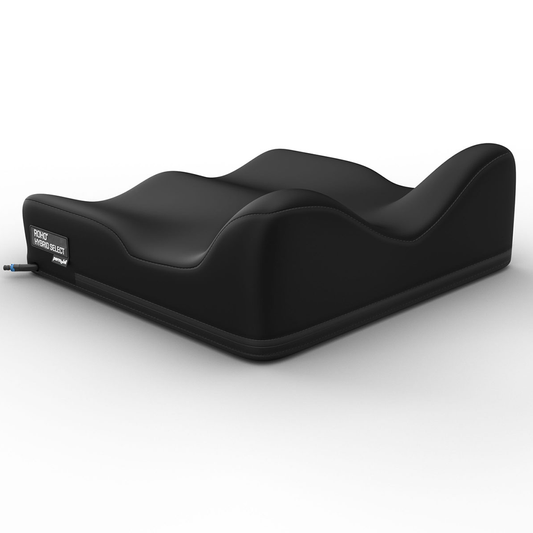 Black W-shaped cushion on a white background
