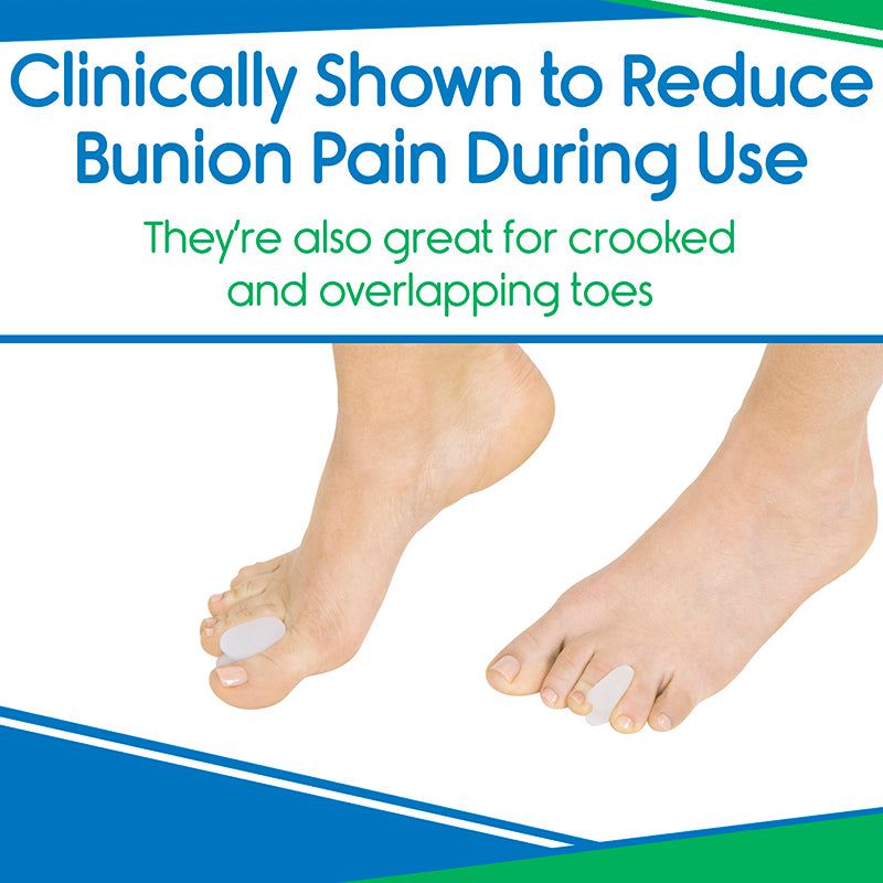 Bunion pain relief product with text on a white background