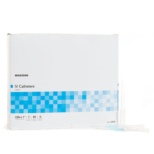 McKesson Catheter – 22 Gauge x 1" ETFE, Straight Hub, Disposable, Sterile