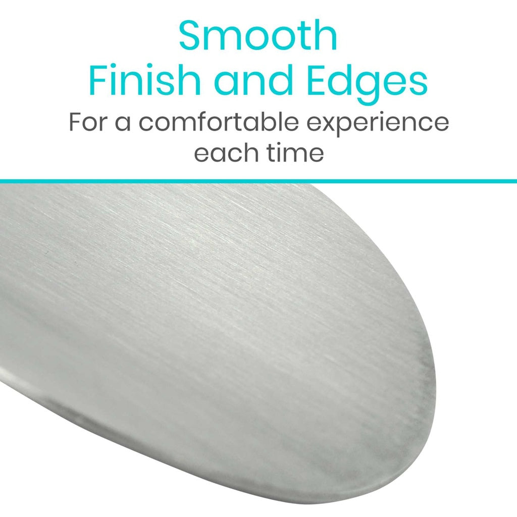 Text on a white background with a product detail, 'Smooth Finish and Edges For a comfortable experience each time'.