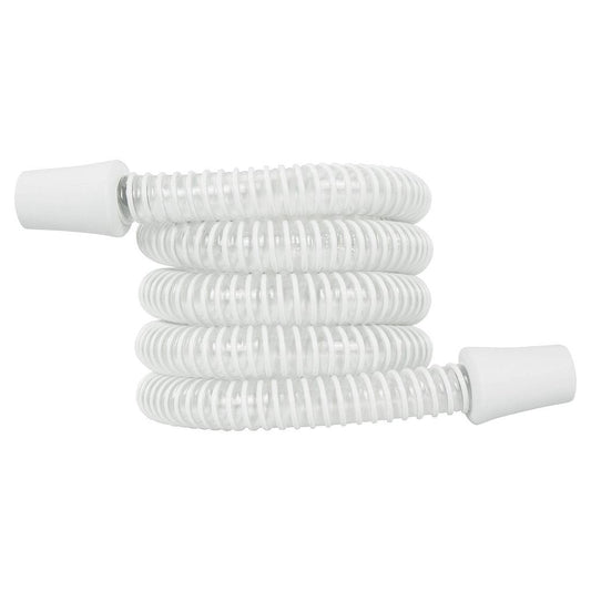 White silicone hose with connectors on a white background