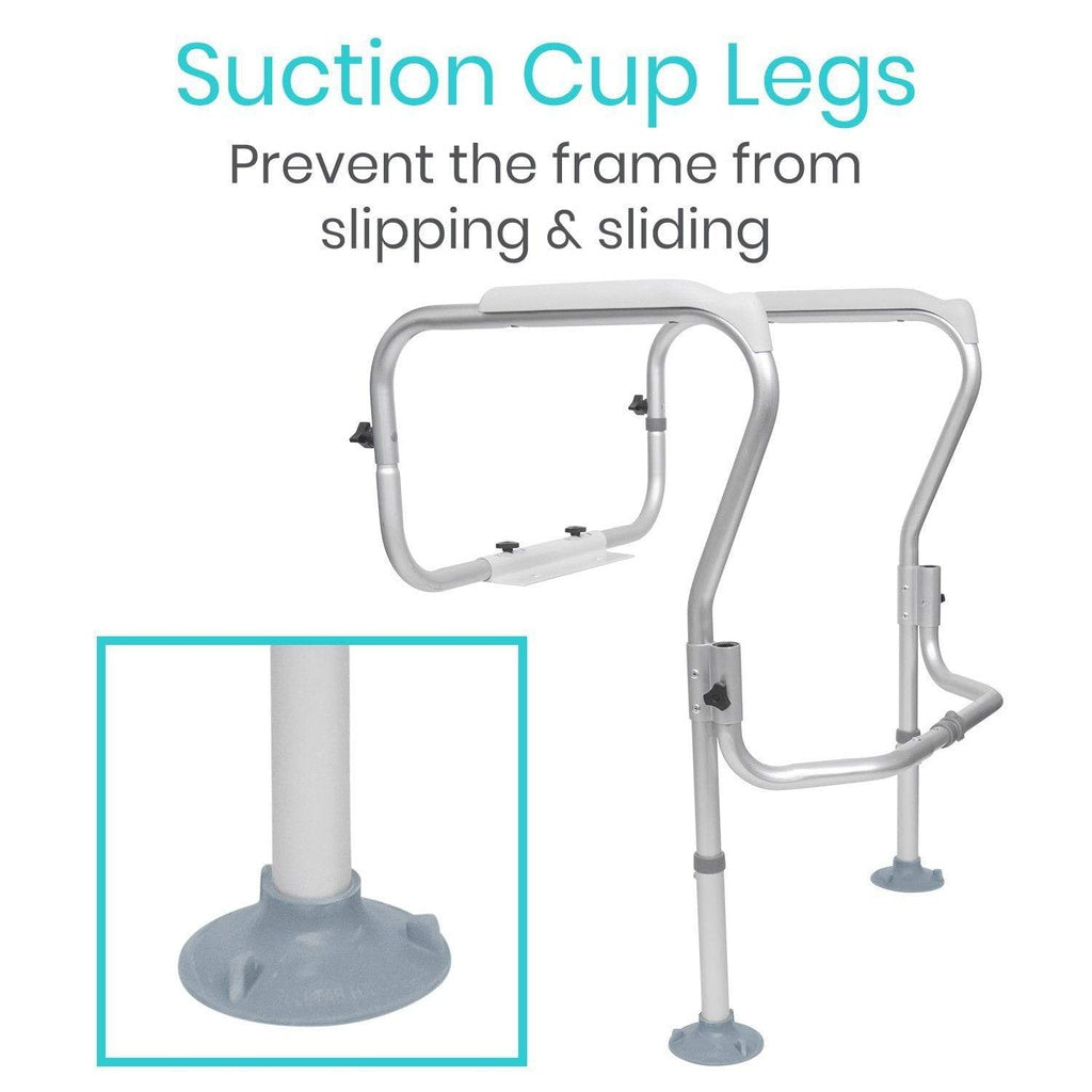 Handrail with suction cup legs on a white background