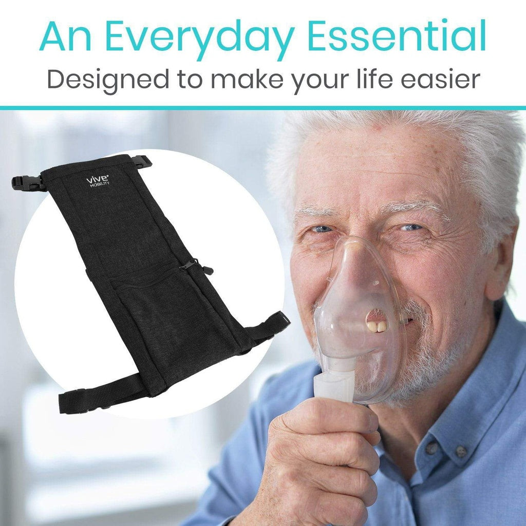 Man using a breathing device with text 'An Everyday Essential' and product inset.