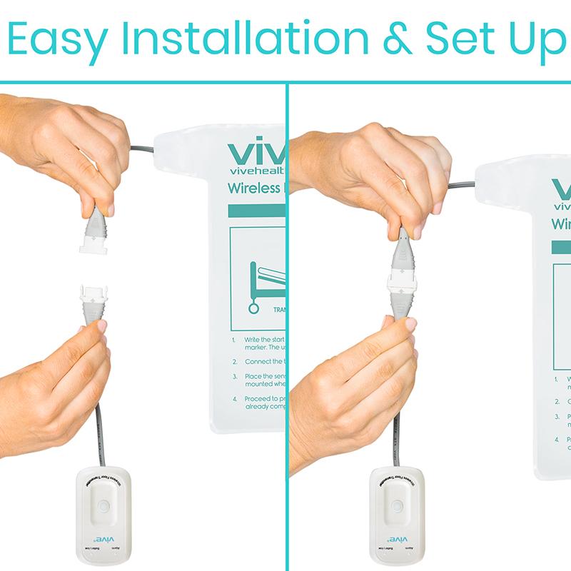 Hands installing Viv device with packaging in the background, labeled 'Easy Installation & Set Up'.