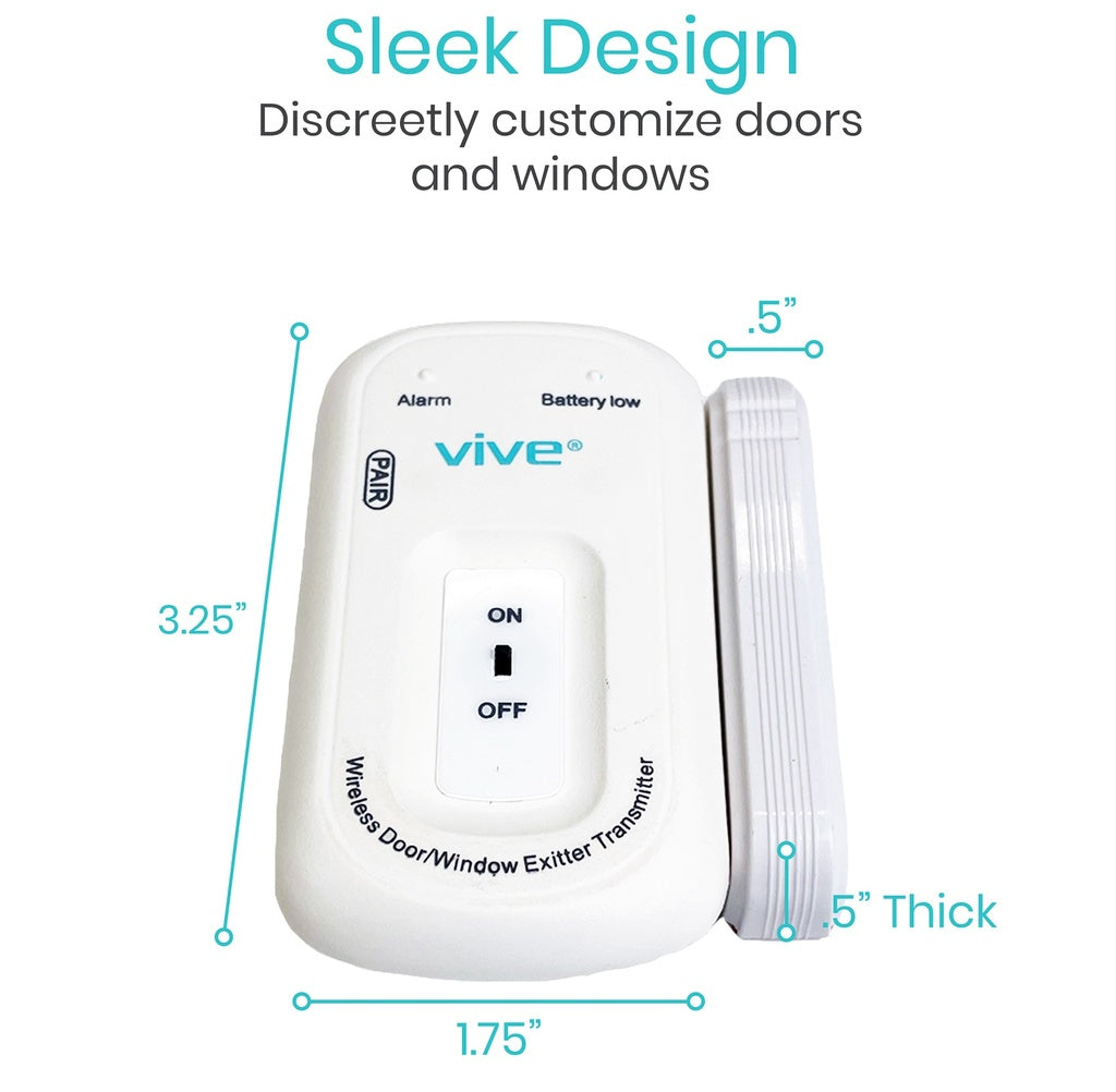 White electronic device with dimensions labeled, featuring the brand 'vive'.