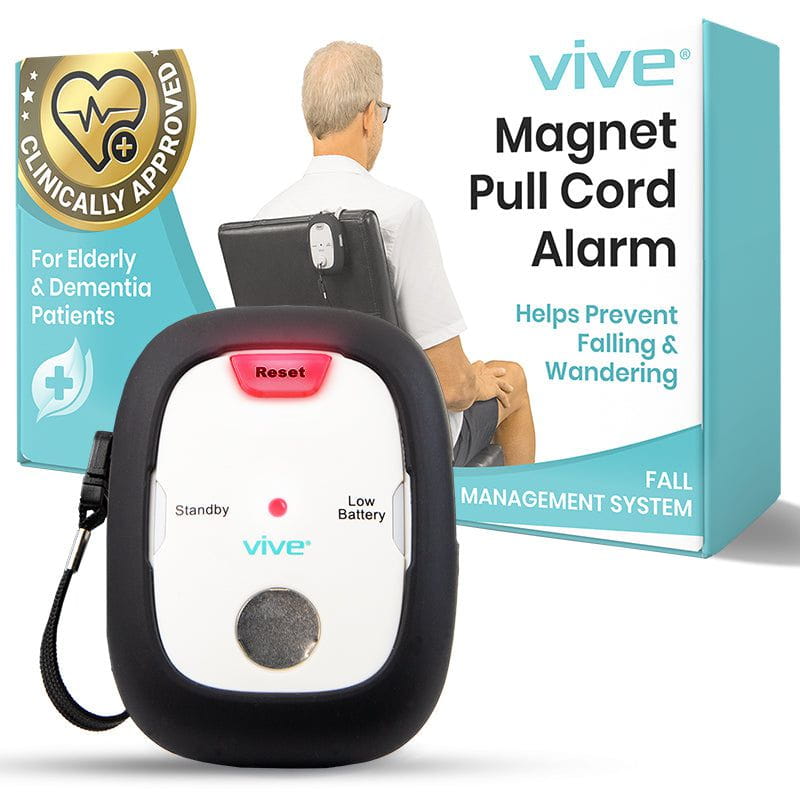 Vive Magnet Pull Cord Alarm with packaging on a white background