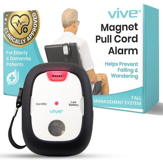 Vive Magnet Pull Cord Alarm with packaging on a white background