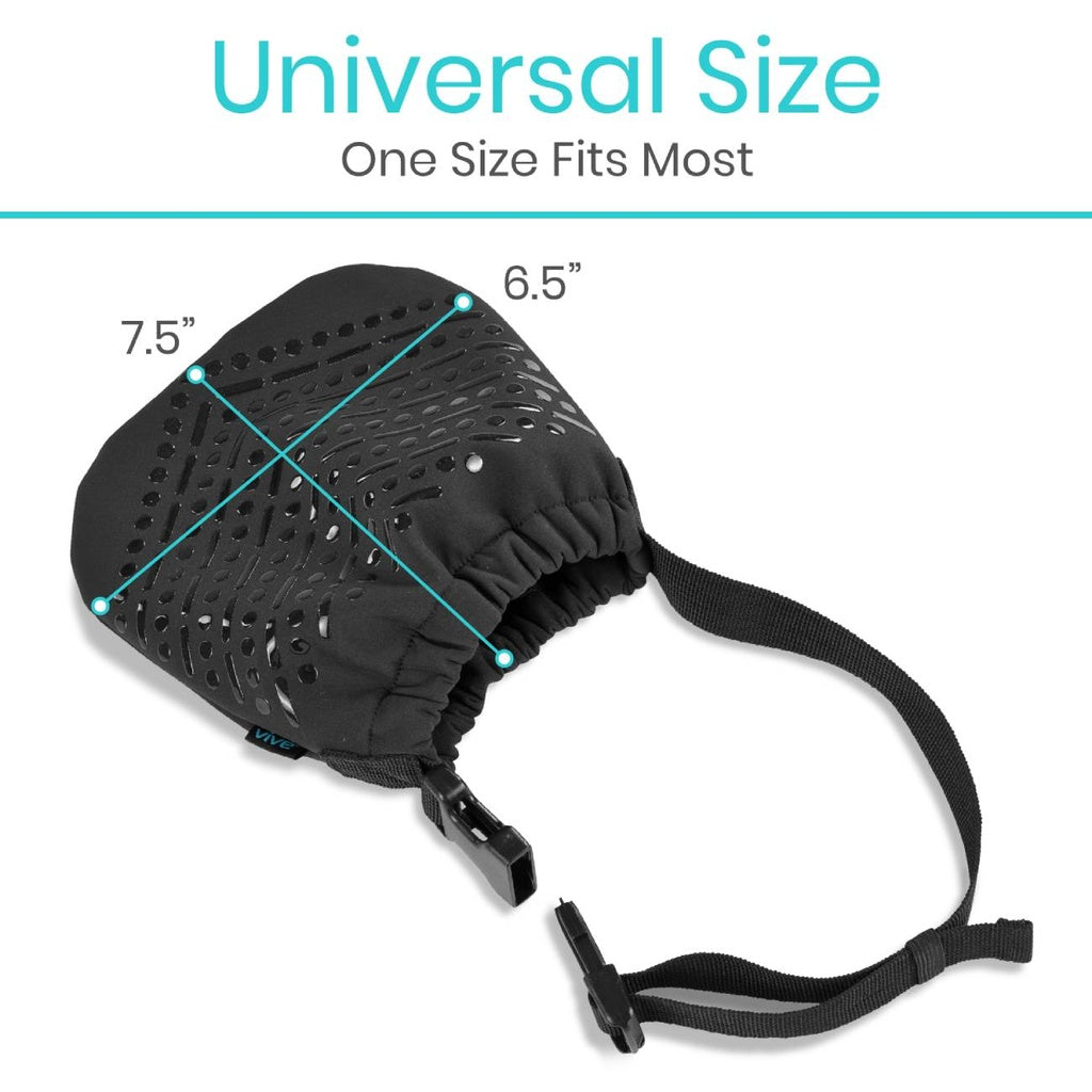 Black dog muzzle with measurements on a white background