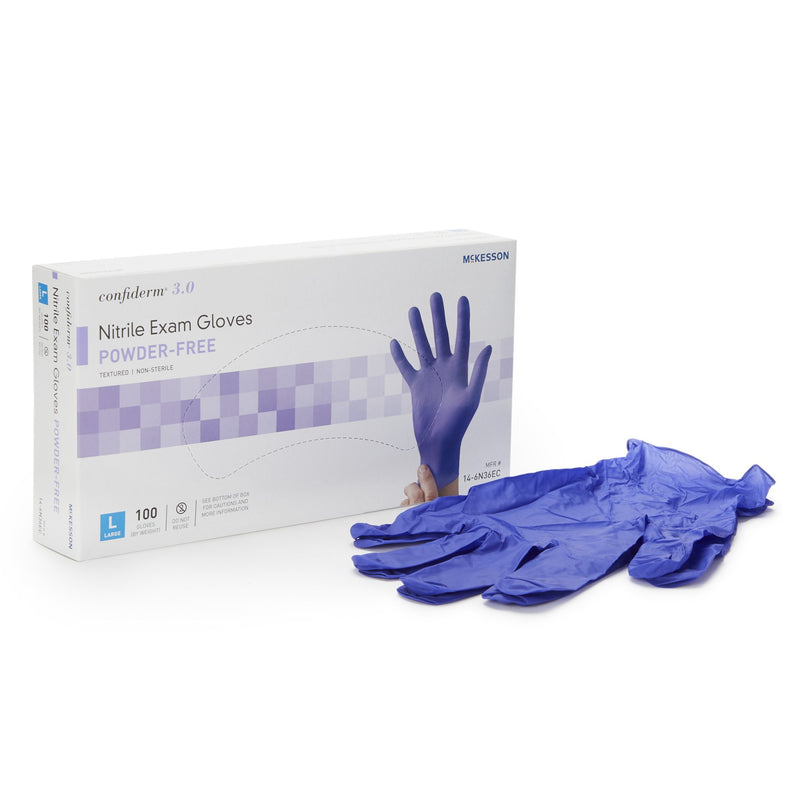 McKesson Confiderm® 3.0 100 per Box Non-Sterile Nitrile Exam Glove