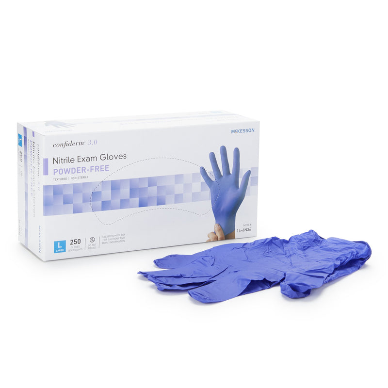 McKesson Confiderm® 3.0 Medium Blue Exam Glove 250/Box
