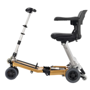 Children's scooter with a seat on a white background