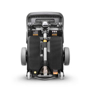 Back view of a mobility scooter on a white background