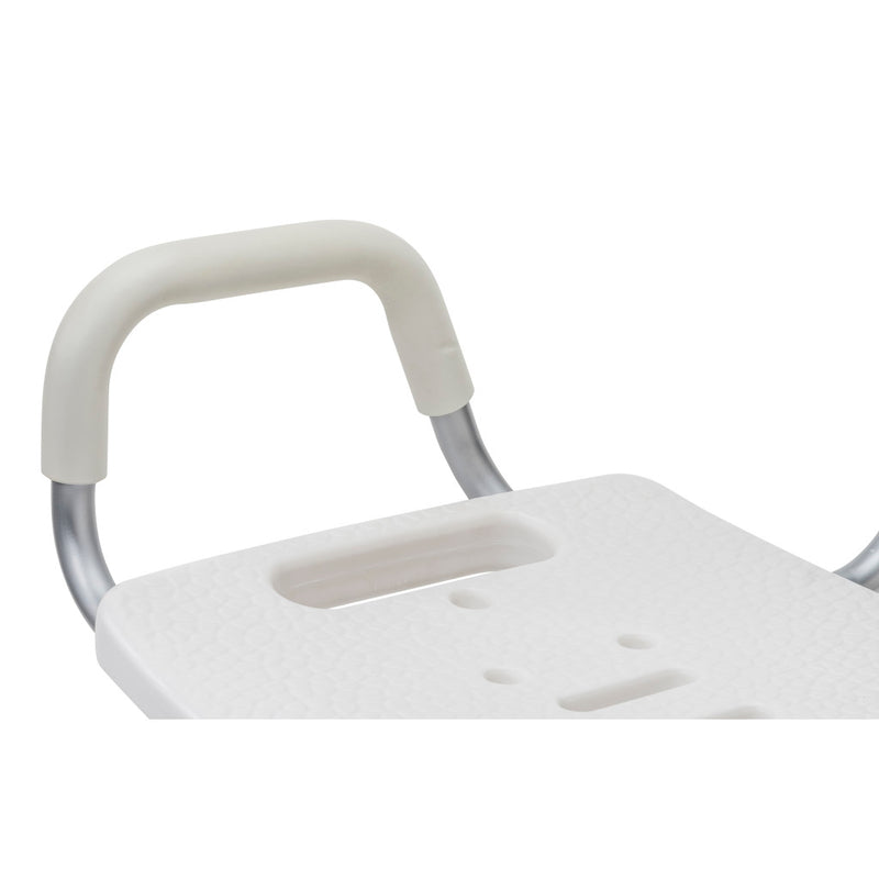 White bathroom seat with a handle on a white background