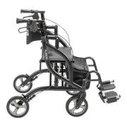 Black rollator walker on a white background