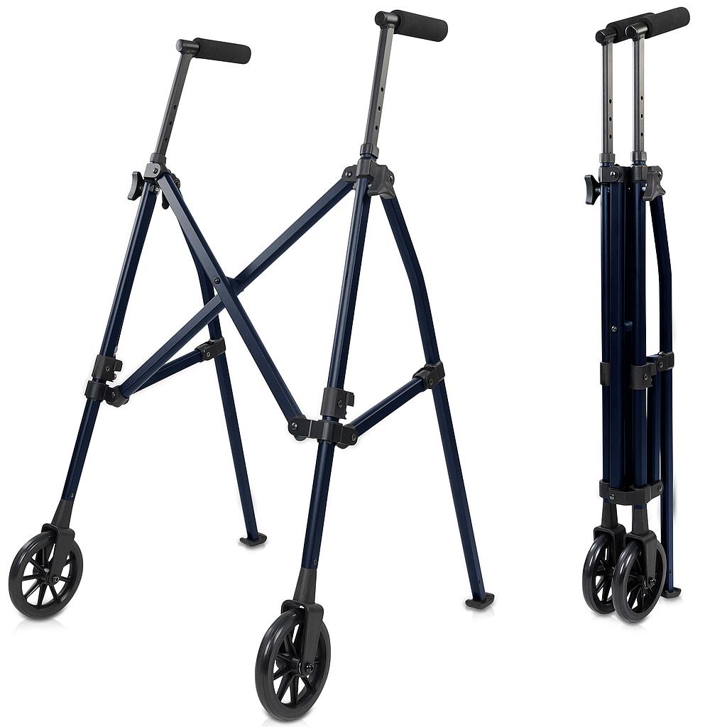 Black walker with wheels on a white background