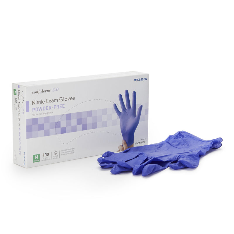 McKesson Confiderm® 3.0 100 per Box Non-Sterile Nitrile Exam Glove