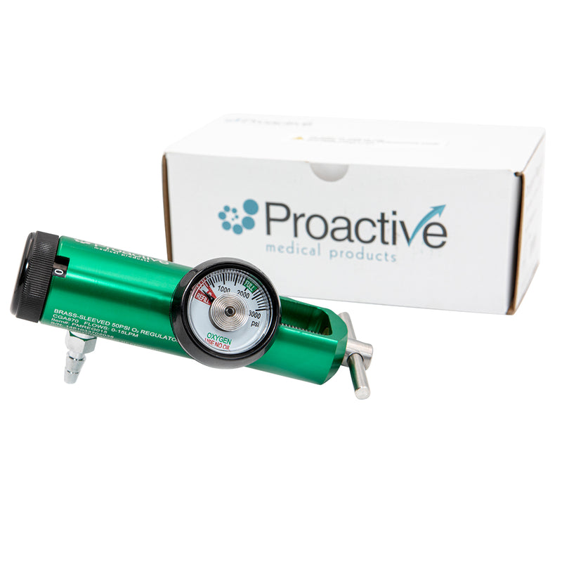 Green medical device with 'Proactive Medical Products' box on a white background