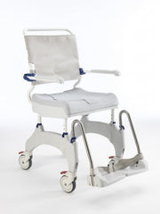 Medical shower chair with wheels on a white background