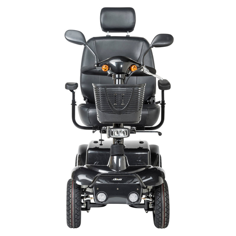 Black mobility scooter on a white background