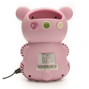Pink bear-shaped nebulizer on a white background