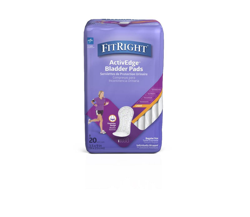 Medline FitRight ActivEdge Bladder Pad - Light 3.5x9