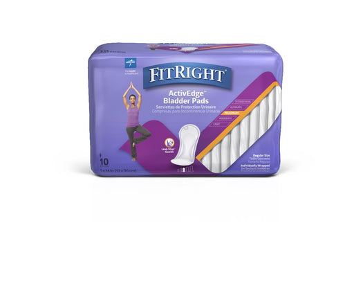 Pack of FitRight ActivEdge Bladder Pads on a white background