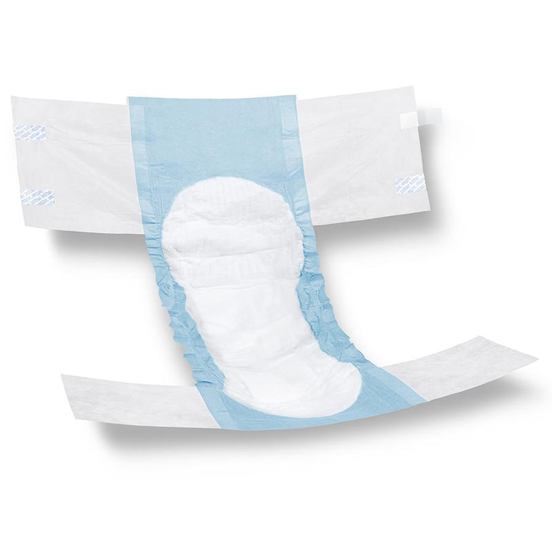 Diaper with a blue design on a white background