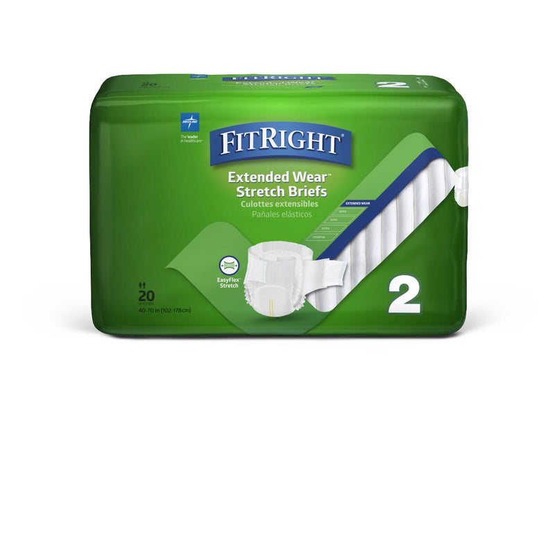 Medline FitRight Extended Wear Stretch Briefs - Size 2