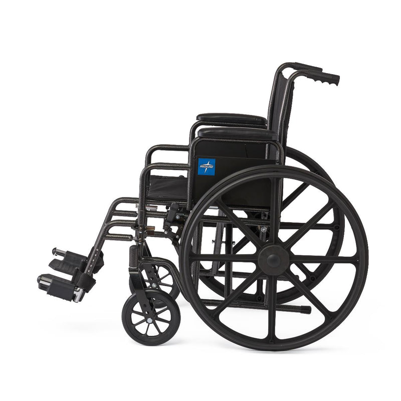 Black wheelchair with a visible logo on a white background
