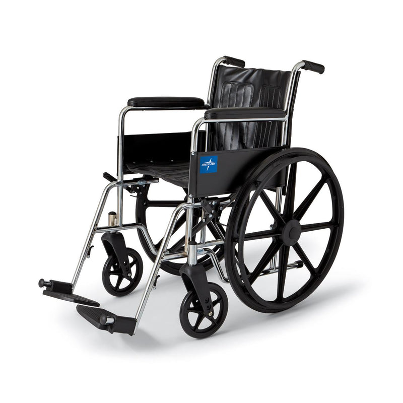 Black wheelchair with a visible logo on a white background