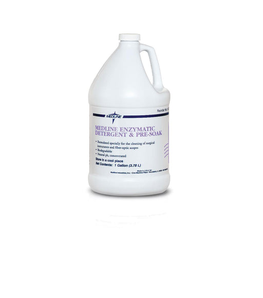Gallon container of Medline Enzymatic Detergent & Pre-Soak on a white background