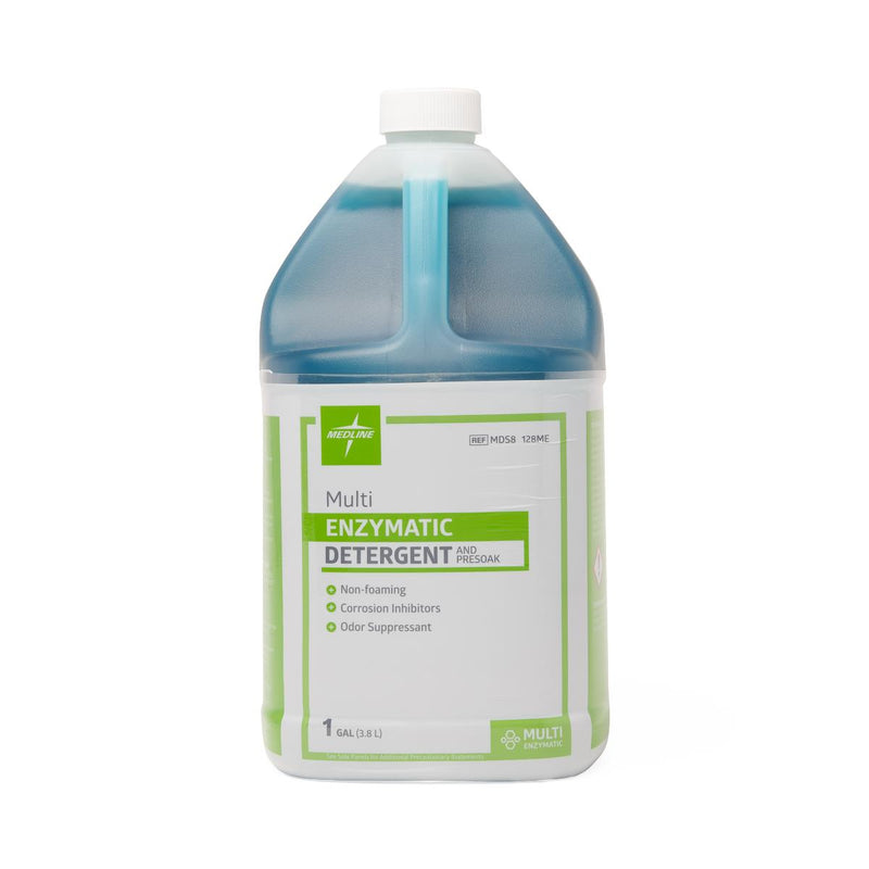 Bottle of Multi Enzymatic Detergent on a white background
