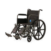 Black wheelchair with a visible logo on a white background