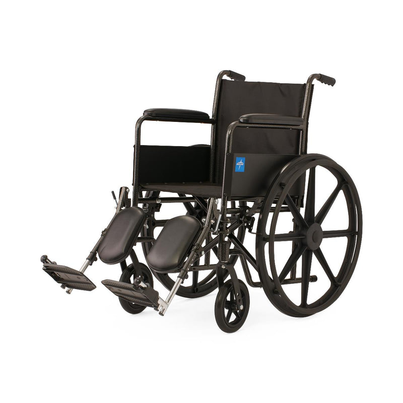 Black wheelchair with a visible logo on a white background