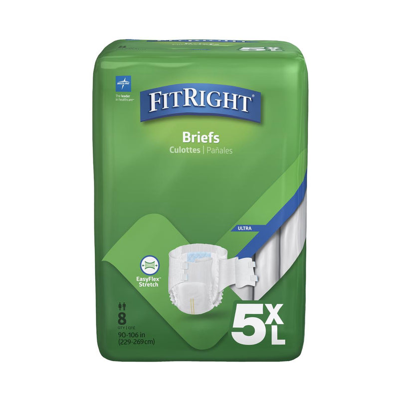 Pack of FitRight briefs for adults on a white background
