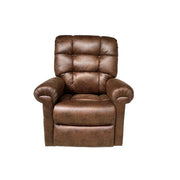 Brown leather recliner chair on a white background