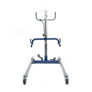 Metal stand with wheels on a white background