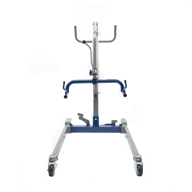Metal stand with wheels on a white background