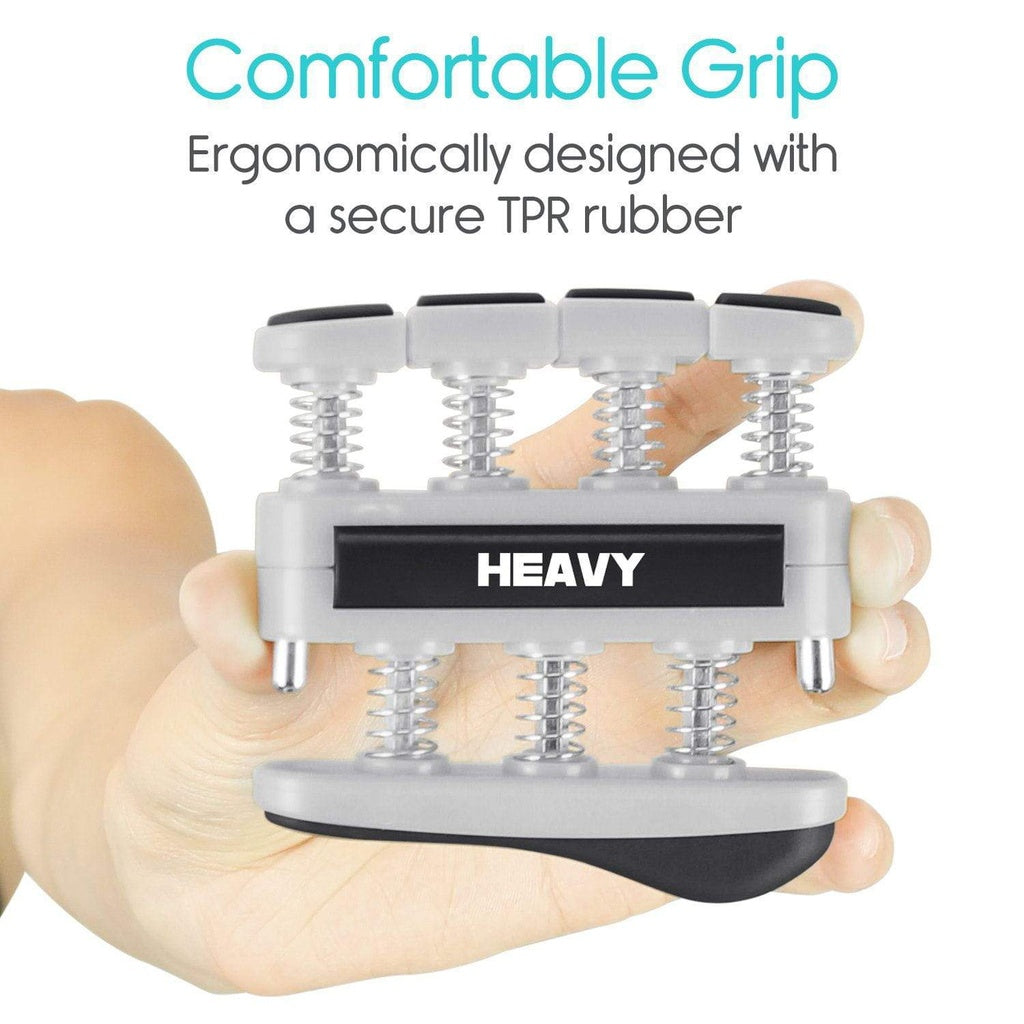 Hand grip trainer with 'HEAVY' label on a white background