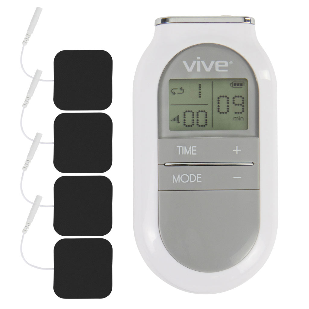 Vive digital electronic device with black pads on a white background