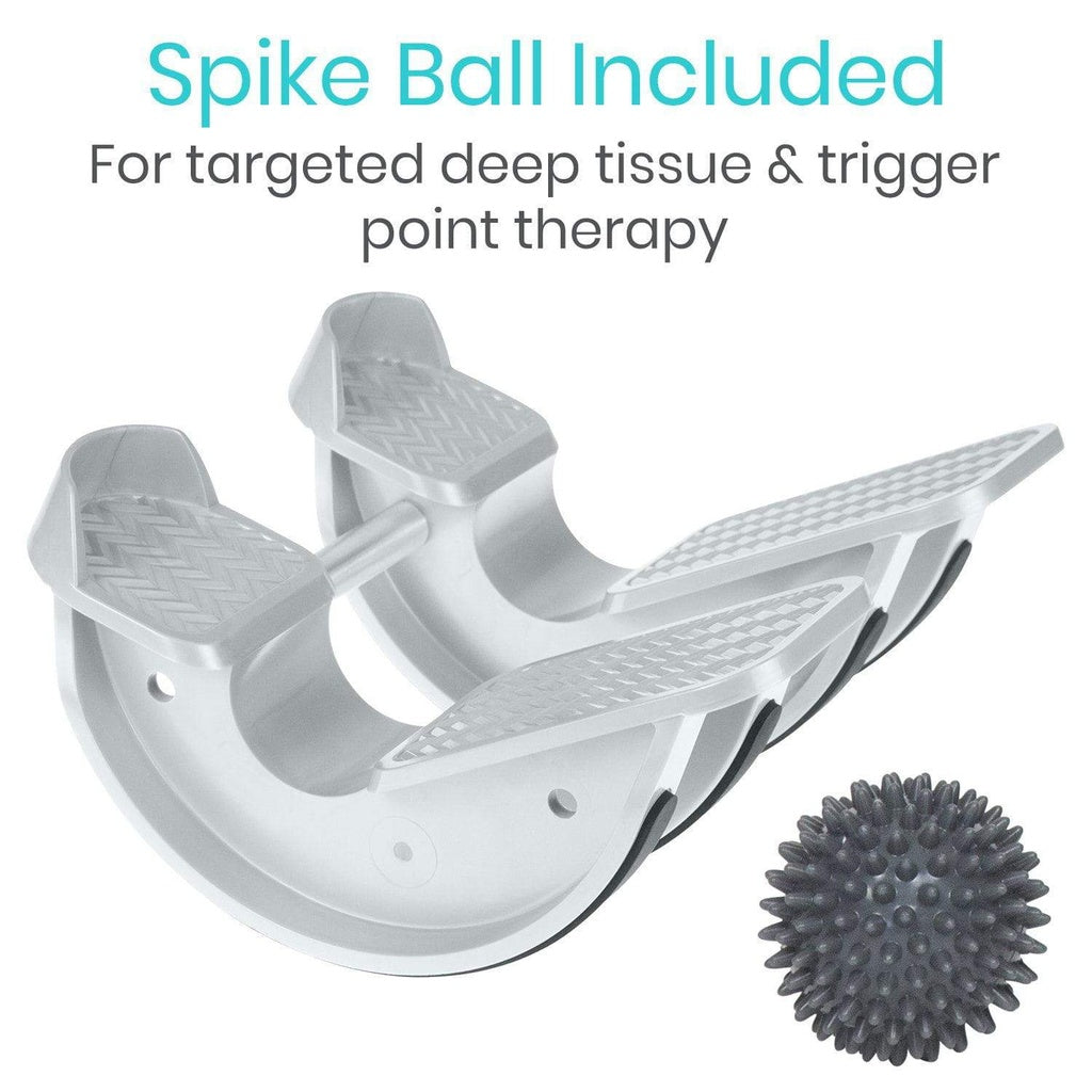Massage tool with spike ball for targeted deep tissue and trigger point therapy on a white background.