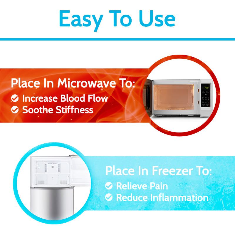 Product usage instructions for microwave and freezer with text on a white background