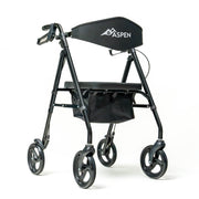 Black walker with 'Aspen' branding on a white background