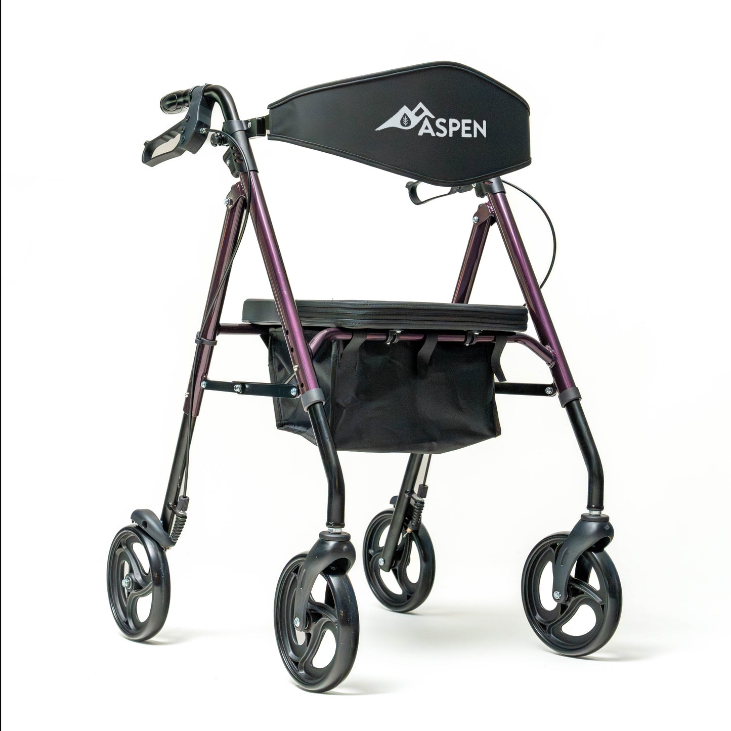 Rollator with 'Aspen' branding on a white background