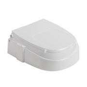 White toilet seat on a white background
