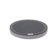 A round gray cushion or pad with a textured dark gray center and a ribbed gray outer edge, shown on a plain white background.