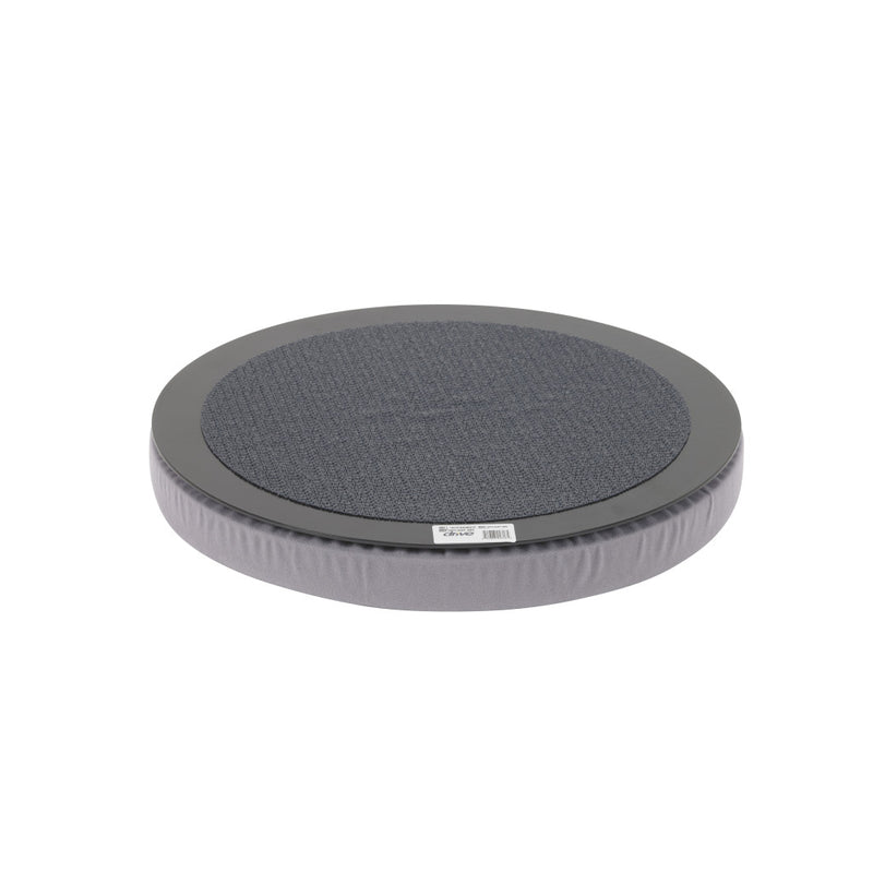 A round gray cushion or pad with a textured dark gray center and a ribbed gray outer edge, shown on a plain white background.