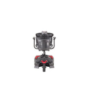 Black and red rotary tiller on a white background