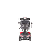 Black and red mobility scooter on a white background