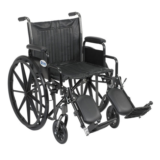 Black wheelchair with Detachable Full Arms and Footrests on a white background